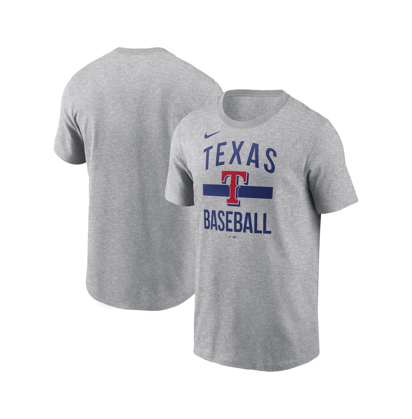 Мужская футболка Nike Heather Gray Texas Rangers Arched — фото 1