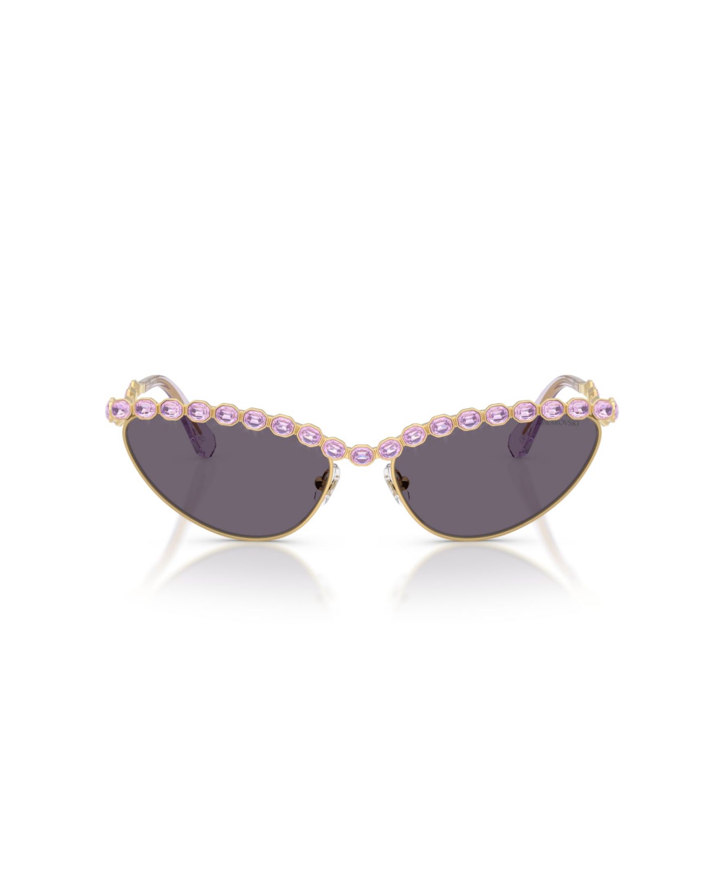 Женские солнцезащитные очки Swarovski Embellished Cat Eye Sunglasses, SK7030, цвет: Золотой — фото 5
