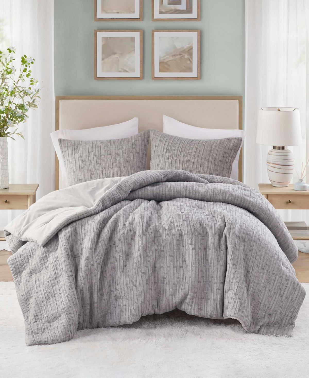 Croscill Arlo Oversized 3-pc. Comforter Set, King/california King In Charcoal