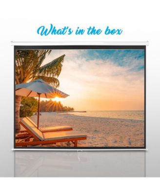 Universal 100-Inch Manual Roll-Down Projection Screen with Surface (59.8" x 79.9")