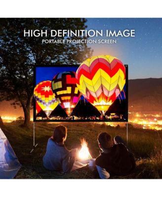 80" Portable Outdoor Projection Screen – Lightweight Frame Stand, HD 16:9 Display