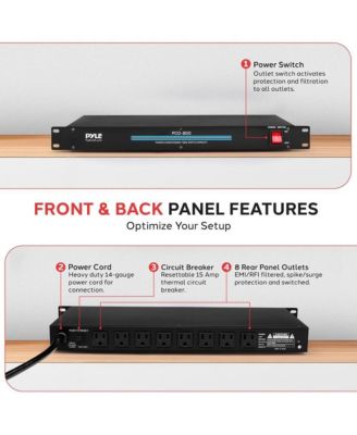 19" Rack Mount 1800 Watt Power Conditioner with 8 Outlets