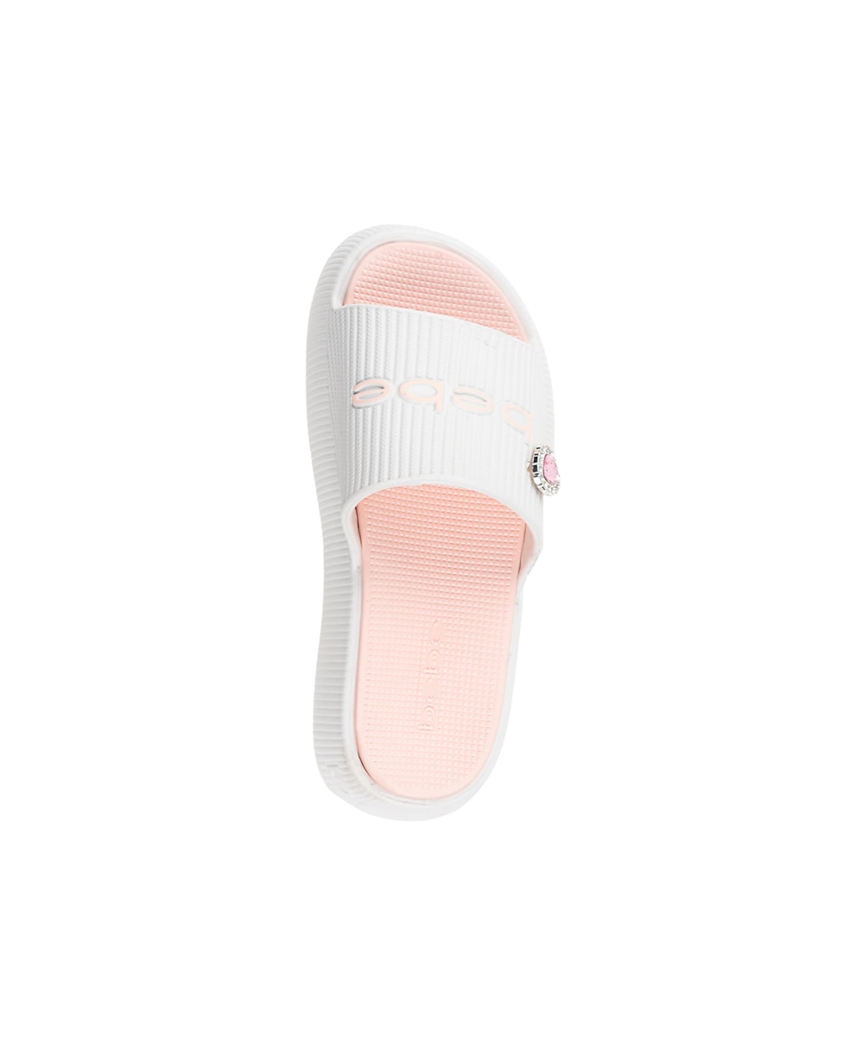 Bebe Little And Big Girls Trendy And Comfortable Summer Platform Slides In White