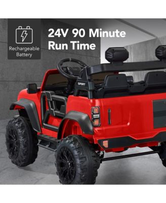 Kids 24V 2-Seater Electric Ride-On Car Truck w/ Parent Control, Bluetooth, LED Lights