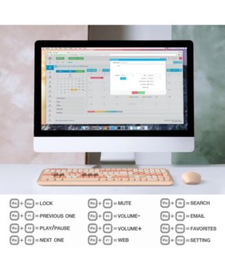 Wireless Keyboard and Mouse Combo, 2.4G Slim Full-Sized Ergonomic Keyboard Mouse for PC Desktop Laptops Windows