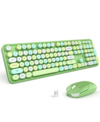 Wireless Keyboard and Mouse Combo, 2.4Ghz USB Full Size Typewriter Keyboard with Number Pad and Sport Car Mouse for PC Computer Desktop Windows