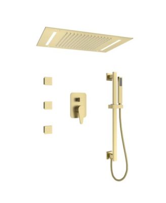 All-In-One Thermostatic Shower System with LED Light and Body Jets