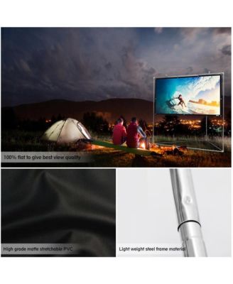 Outdoor Projector Screen – 72" Portable Viewing Display with Frame Stand, HD 16:9 Display