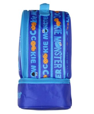 Cookie Monster Dual-Compartment Insulated Lunch Box Bag Tote