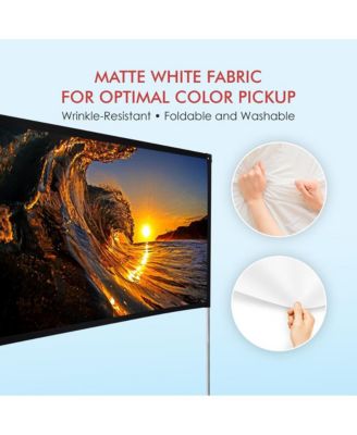 100" Portable Outdoor Projection Screen – Lightweight Frame Stand, HD 16:9 Display
