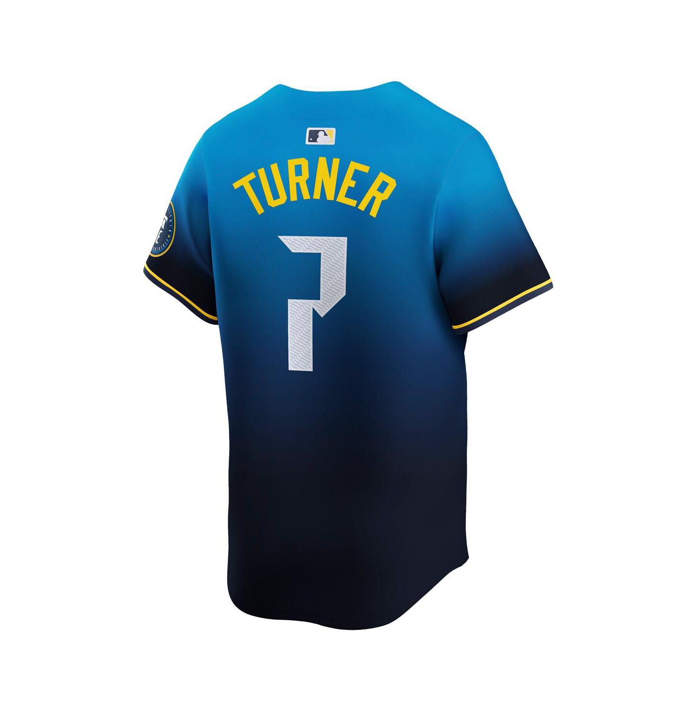 Мужской топ Nike Trea Turner Blue Philadelphia Phillies City Connect Limited Player Jersey — фото 2