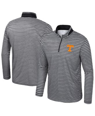 Colosseum - Men's Black Tennessee Volunteers Striped Quarter-Zip Top