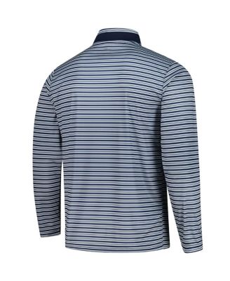 Men's Navy Notre Dame Fighting Irish Striped Quarter-Zip Sweatshirt