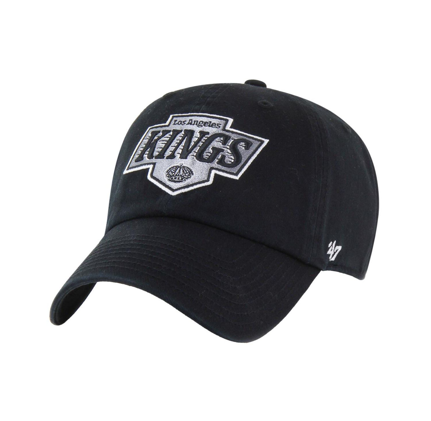 Men's Black Los Angeles Kings Core Logo Clean Up Adjustable Hat