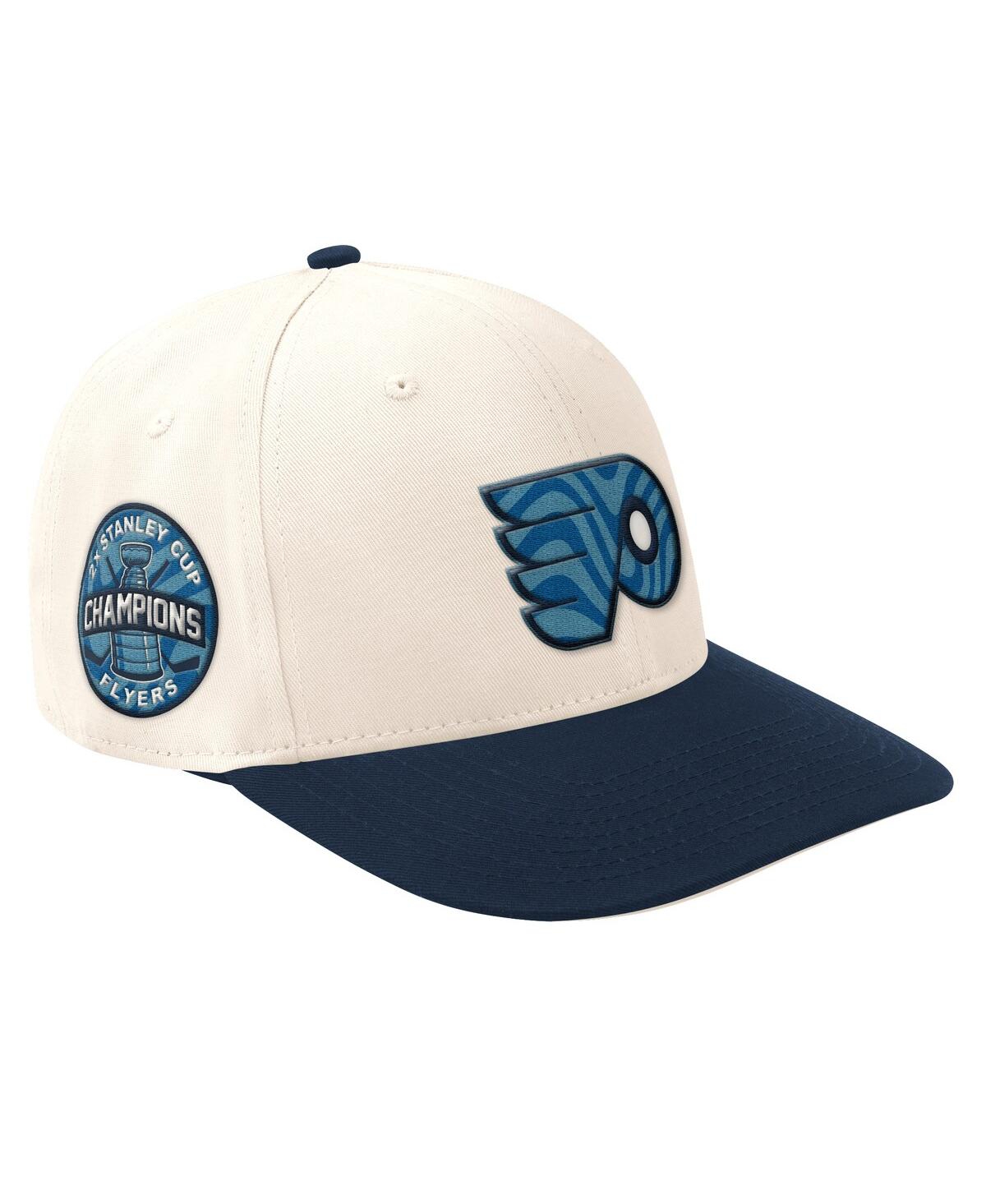 Men'sÂ Cream/Navy Philadelphia Flyers Blue Wave Classic Adjustable Hat - Cream, Navy