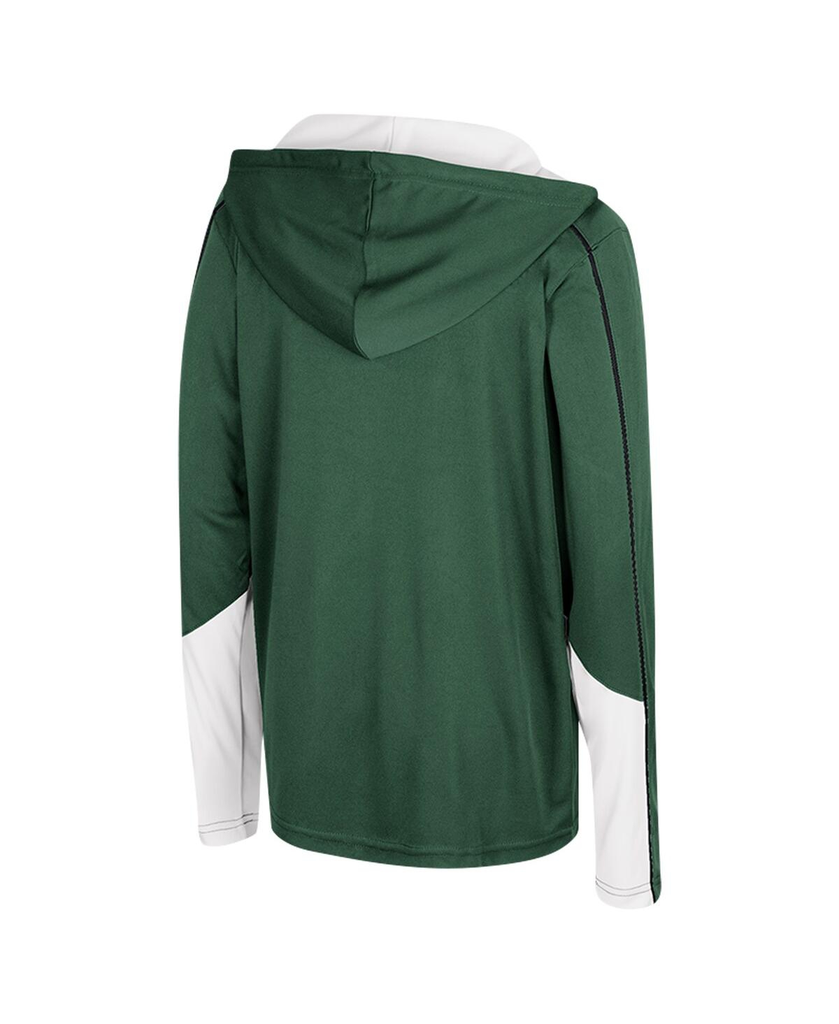 Colosseum Big Boys And Girls Green Michigan State Spartans Hansel Quarter-zip Hoodie In Green