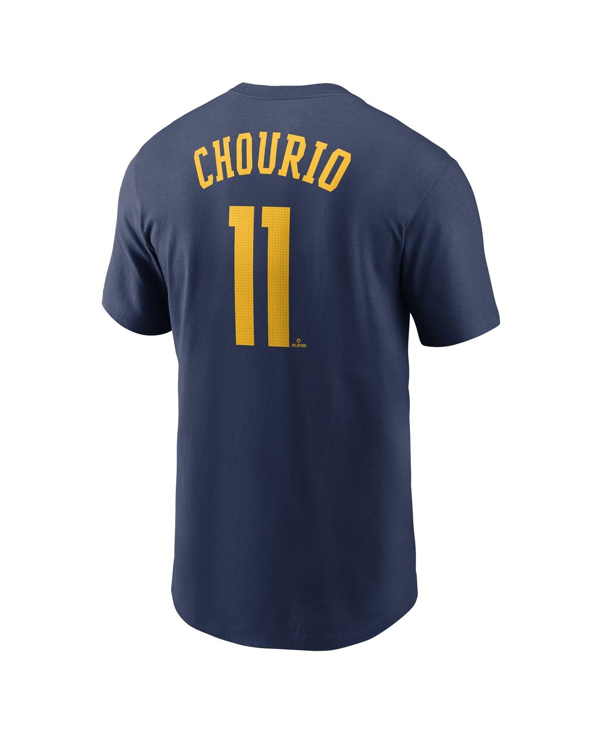 Nike Navy Milwaukee Brewers Wordmark Legend Performance T-shirt In Gold