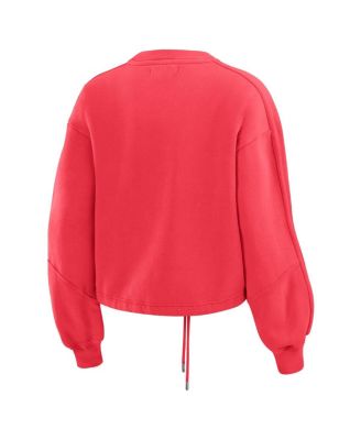 Women's Red St. Louis Cardinals Washed Fleece Sweatshirt & Shorts Lounge Set