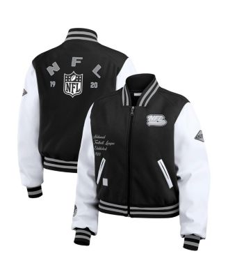 WEAR by Erin Andrews - Women's Black/White NFL Varsity Full-Zip Jacket