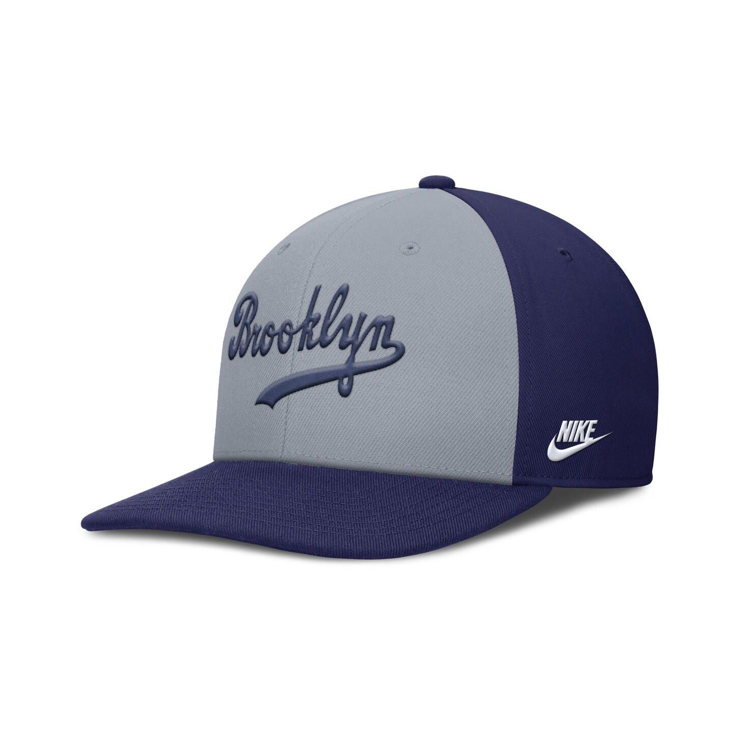 Мужская кепка Nike Gray/Royal Brooklyn Dodgers Cooperstown Collection Pro Performance Snapback Hat — фото 3