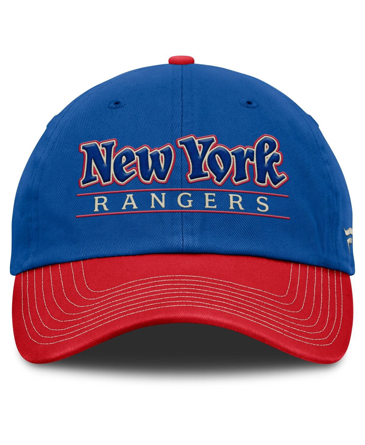 Fanatics Men's Blue/red New York Rangers Heritage Home Ice Two-tone Adjustable Hat In Blue,red