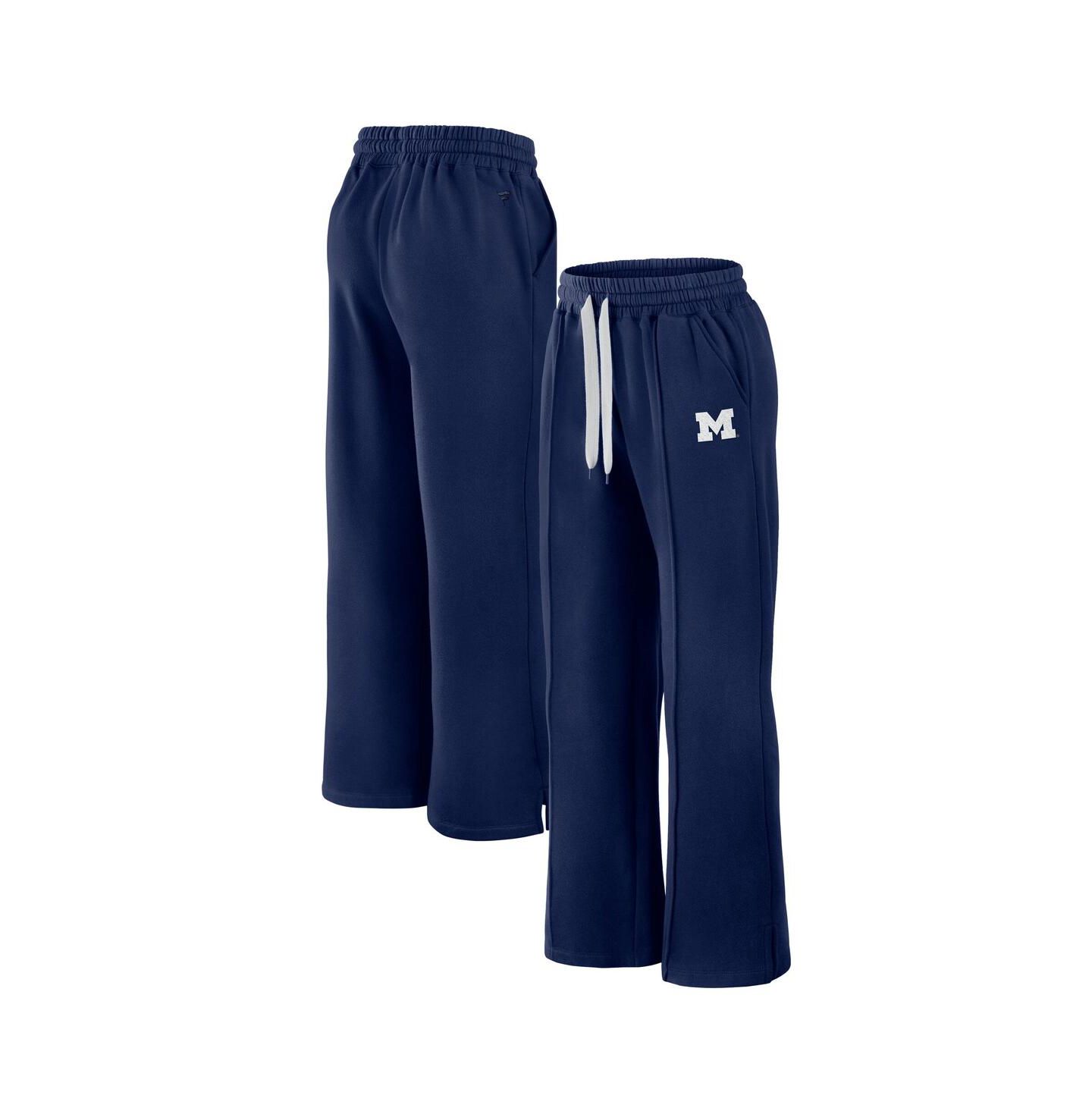 Женские брюки Fanatics Navy Michigan Wolverines Prime Supersoft Fleece Flared Sweatpants — фото 1