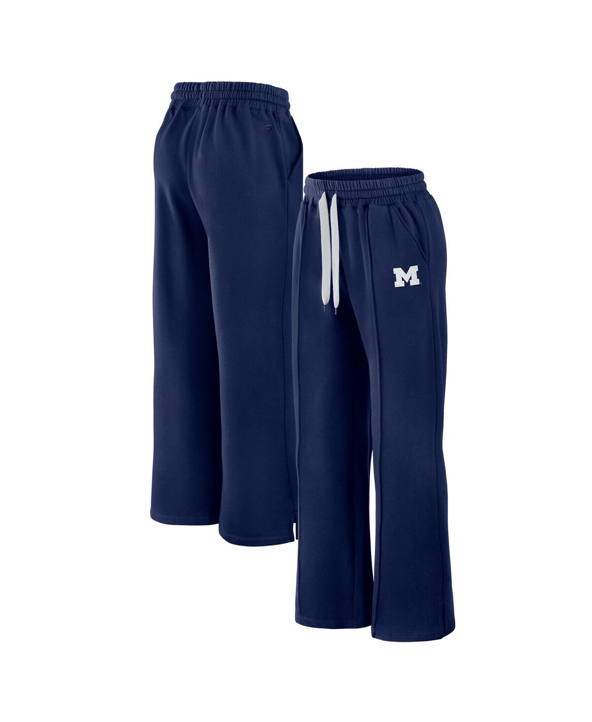 Women's Navy Michigan Wolverines Prime Supersoft Fleece Flared Sweatpants - Navy