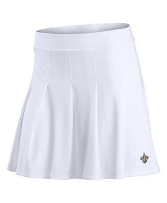 Women's White New Orleans Saints Primary Logo Tennis Skirts