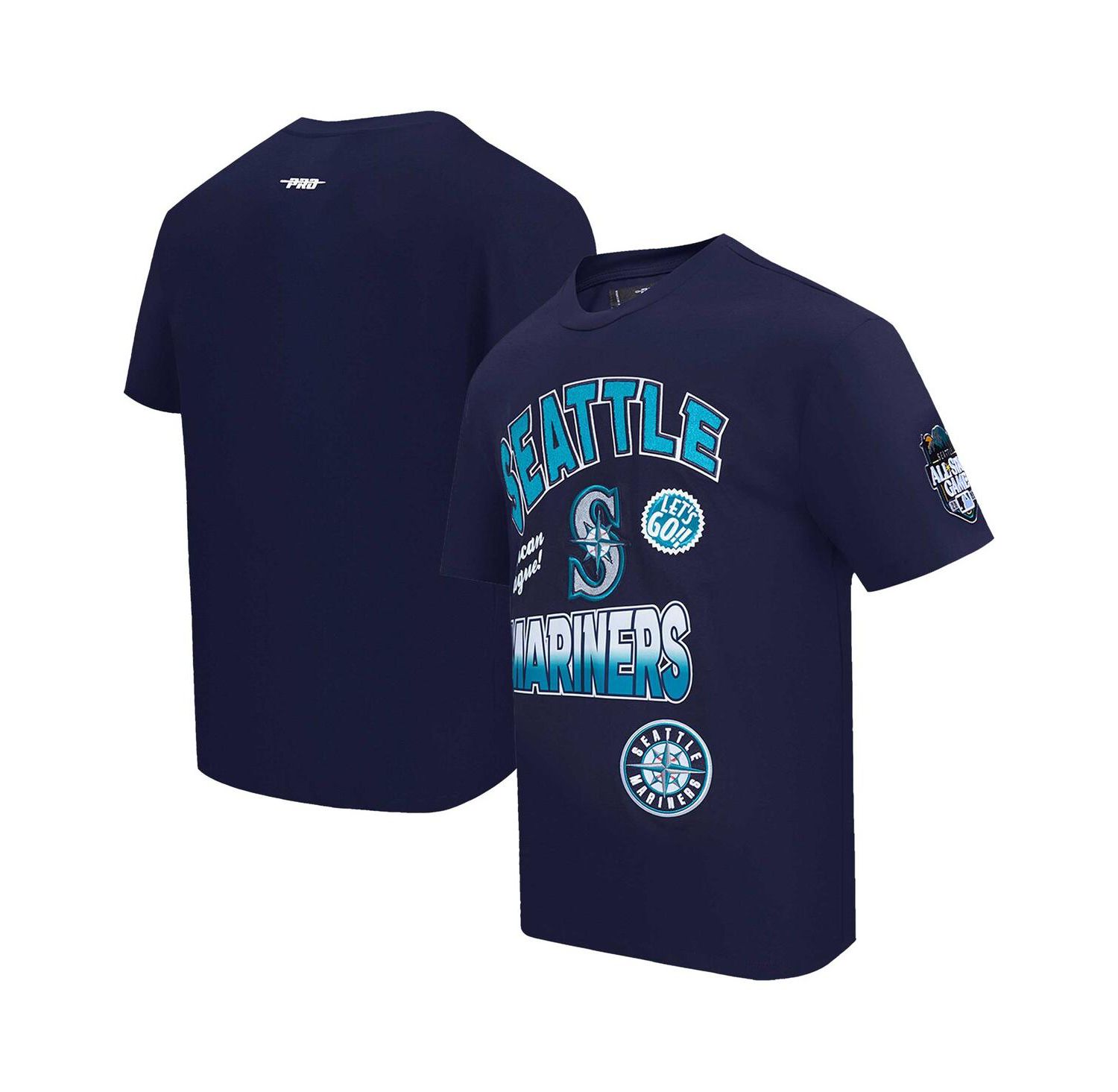 Men's Navy Seattle Mariners Turn It Up Dropped Shoulder T-Shirt