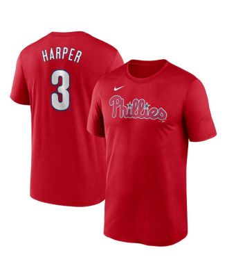 Nike - Men's Bryce Harper Red Philadelphia Phillies Legend Name Number Performance T-Shirt