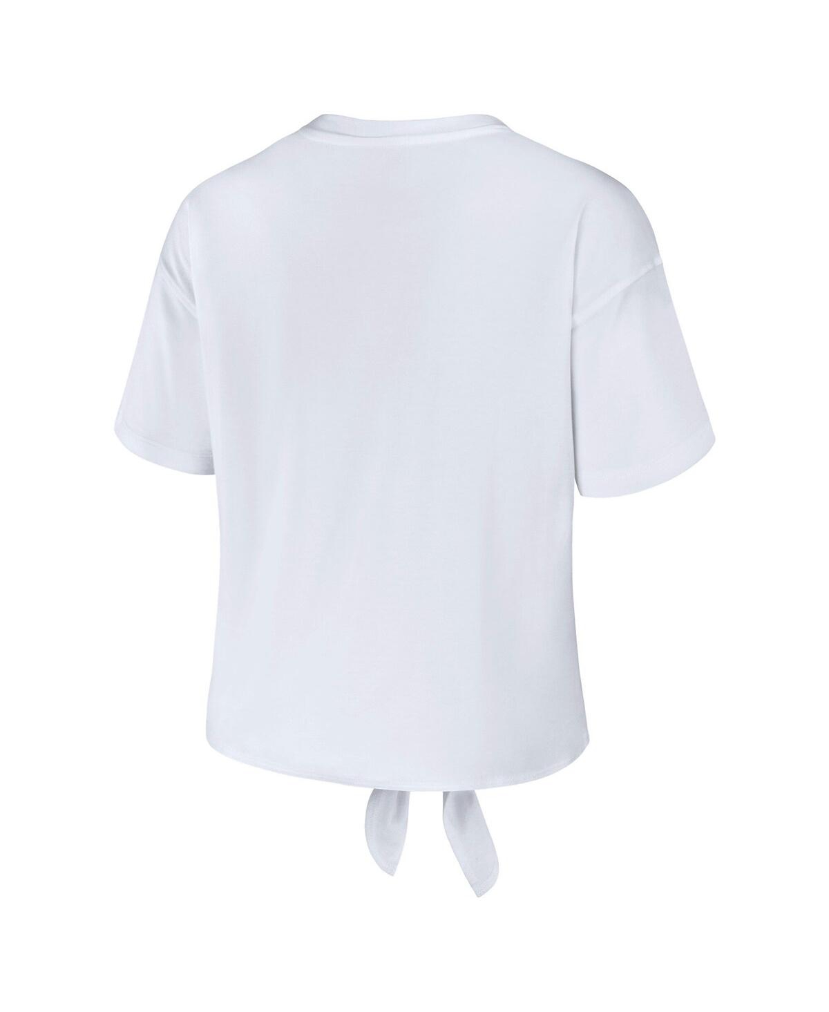Wear By Erin Andrews Women's White Dallas Cowboys Front Tie Retro T-shirt In White