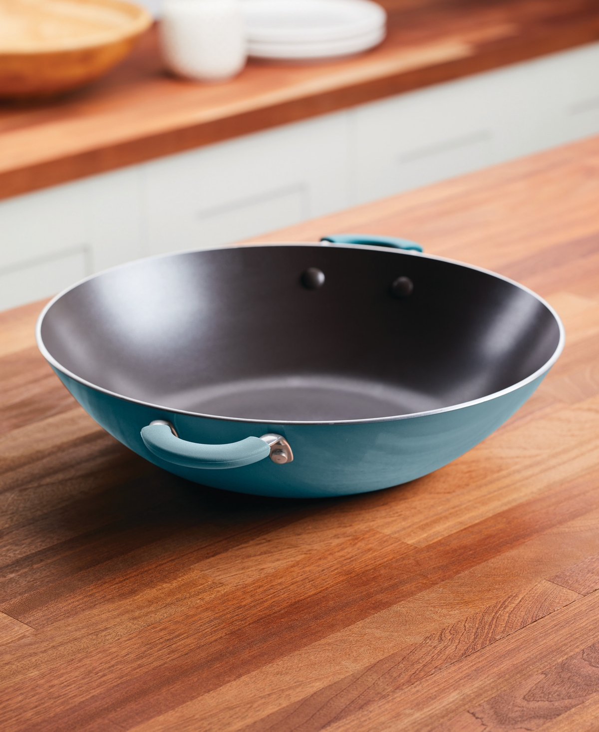 Rachael Ray Cook + Create 14" Nonstick Wok In Agave Blue