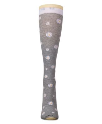 Women's Daisies Cotton Blend 15-20 mmHg Graduated Compression Socks UOY08999