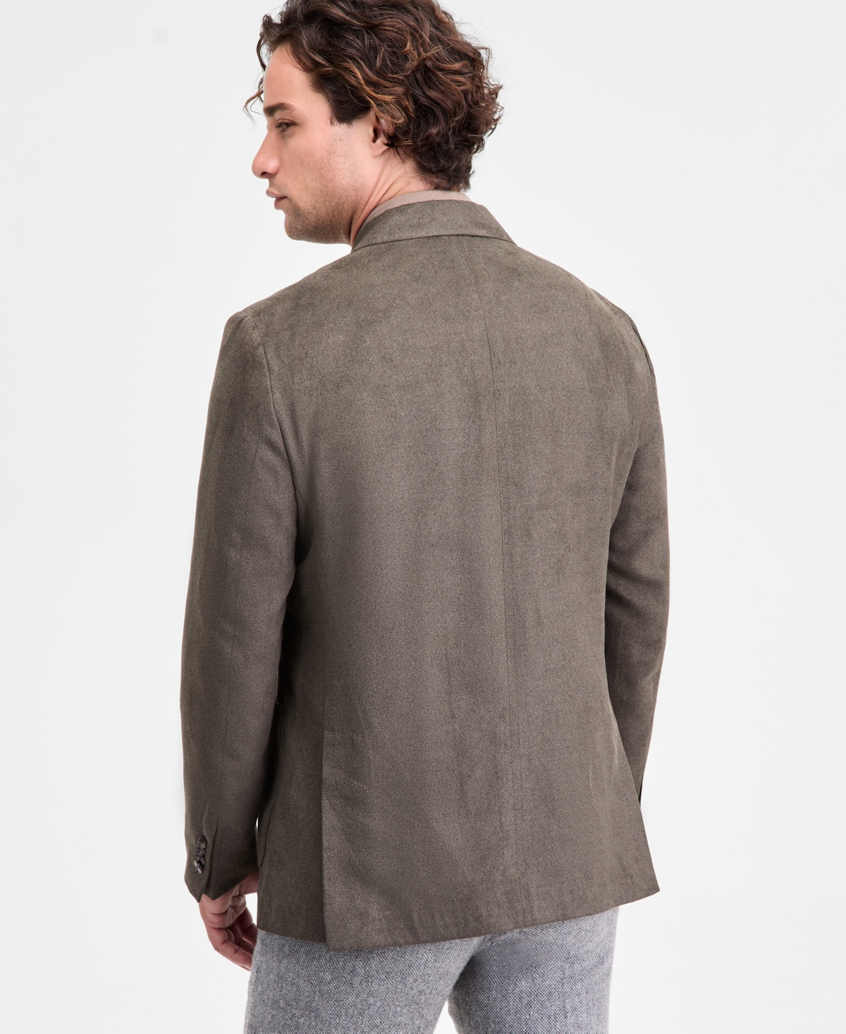 Michael Kors Men's Classic-fit Stretch Melange Faux Suede Sport Coat In Gray