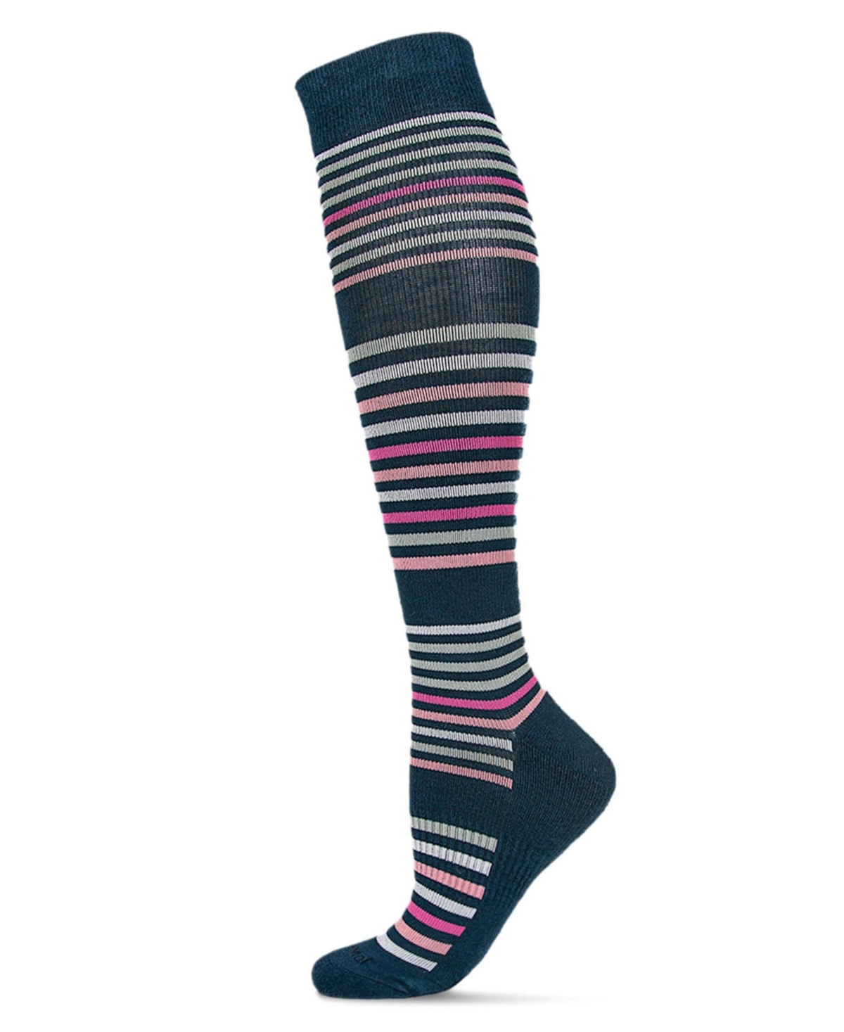 Memoi Women's Classic Stripes 8-15mmhg Graduated Compression Socks Mfy06346 In Multi
