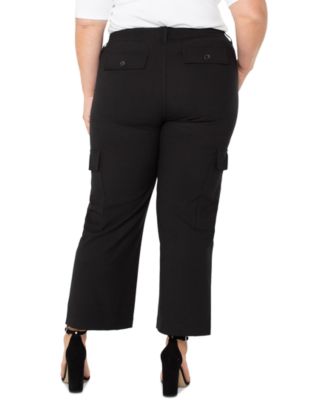 Plus Size Crop High-Rise Cargo Pants
