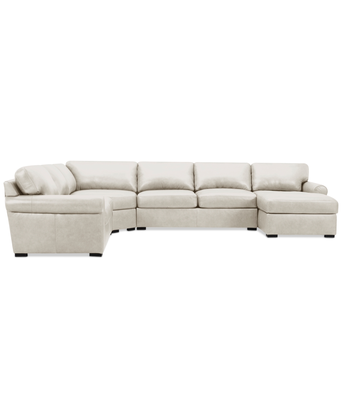 Macy's Radley Roll Arm 152" 5-pc. Leather Wedge Corner Chaise Sectional, Exclusively At