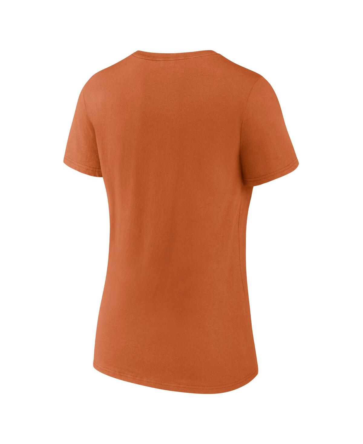 Fanatics Women's Texas Orange Texas Longhorns Iconic Game Used V-neck T-shirt In Burnt Orange