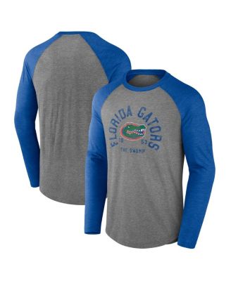 Fanatics - Men's Gray Florida Gators Ball Drop Tri-Blend Raglan Long Sleeve T-Shirt
