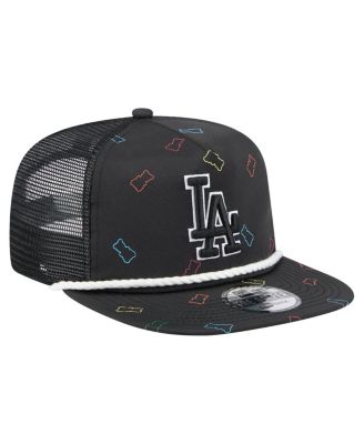Men's Black Los Angeles Dodgers Gummy Golfer Trucker Adjustable Hat