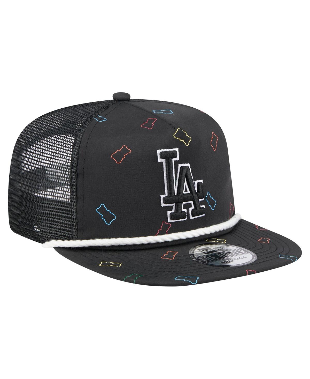 New Era Men's Black Los Angeles Dodgers Gummy Golfer Trucker Adjustable Hat In Black