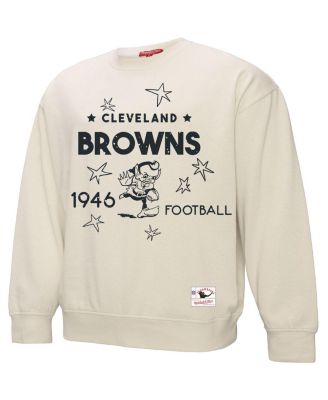 Women's Cream Cleveland Browns Shooting Stars Pullover Sweatshirt
