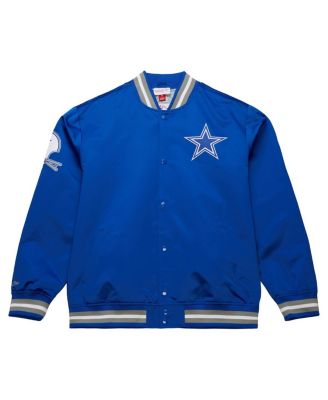 Men's Royal Dallas Cowboys Vintage Double Down Satin Full-Snap Jacket