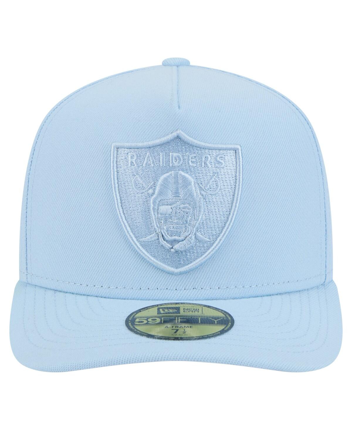 New Era Men's Light Blue Las Vegas Raiders Color Pack A-frame 59fifty Fitted Hat In Light Blue