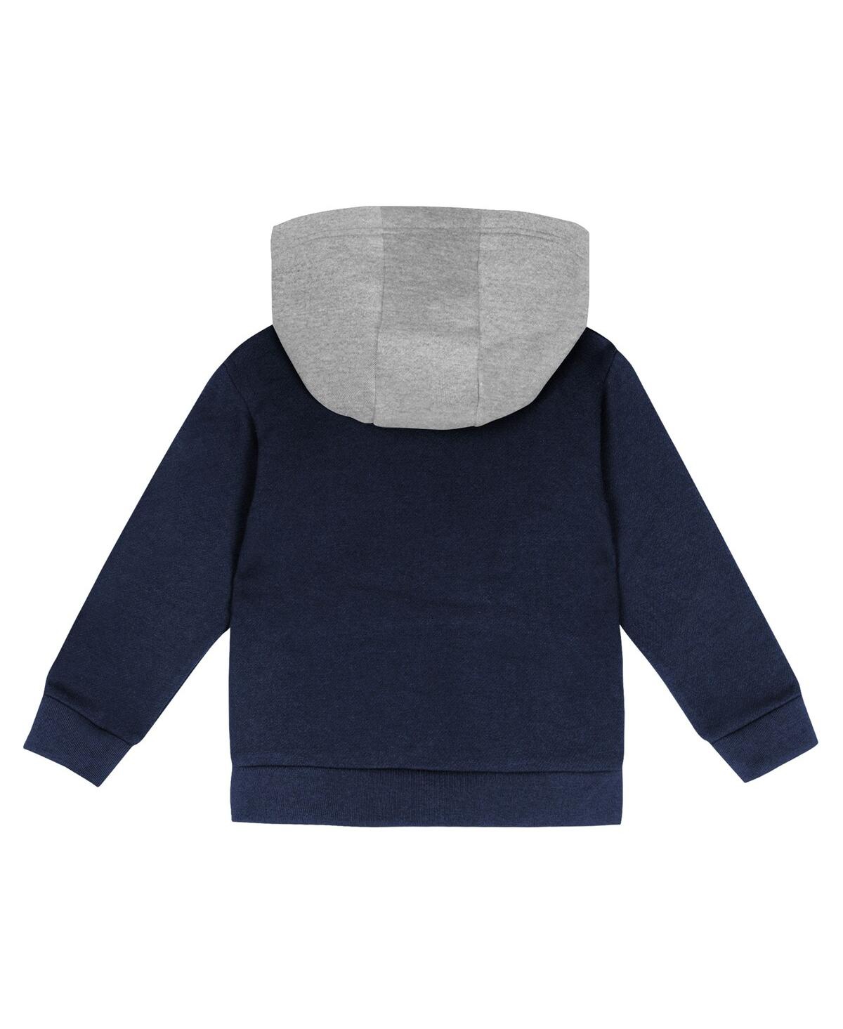 Outerstuff Toddler 2-piecegray/navy New York Yankees Wind Up Pullover Hoodie And Sweatpants Set In Gray,navy