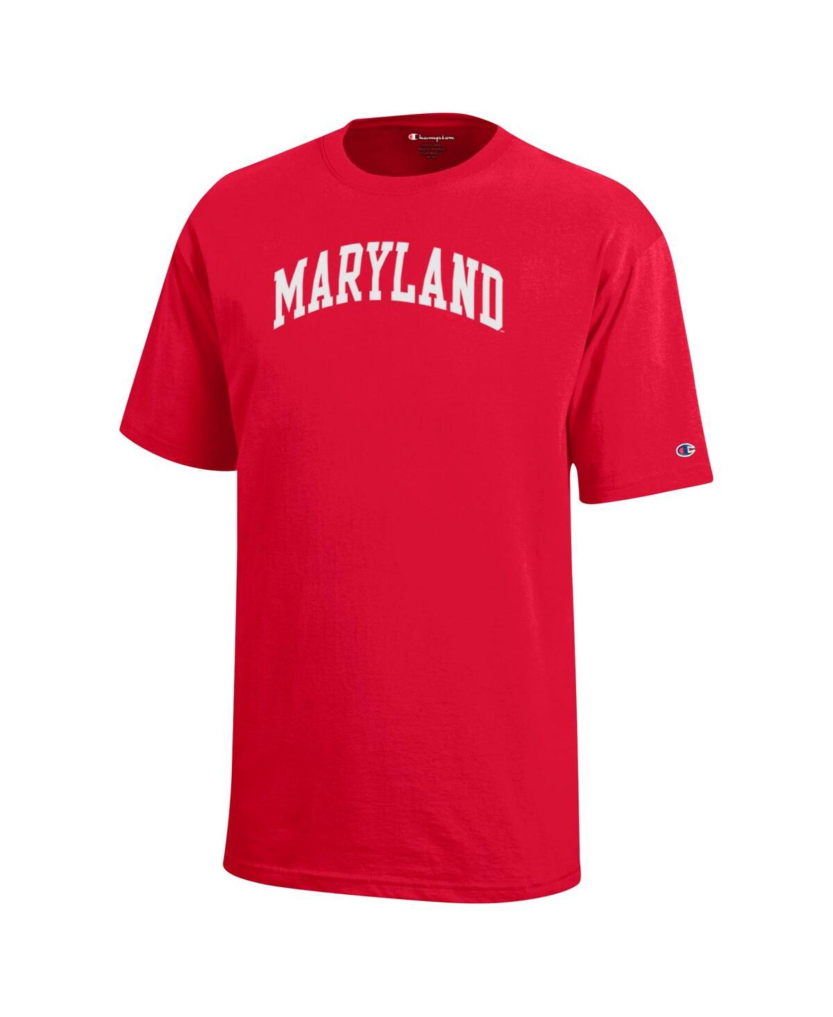 CHAMPION BIG BOYS AND GIRLS RED MARYLAND TERRAPINS TEAM ARCH T-SHIRT 