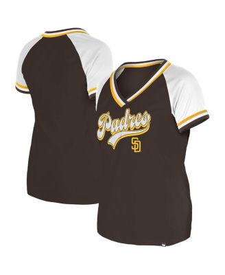 New Era - Women's Brown San Diego Padres Gameday Raglan V-neck T-Shirt