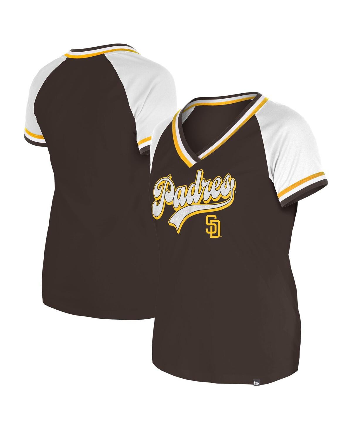 New Era Women's Brown San Diego Padres Gameday Raglan V-neck T-shirt