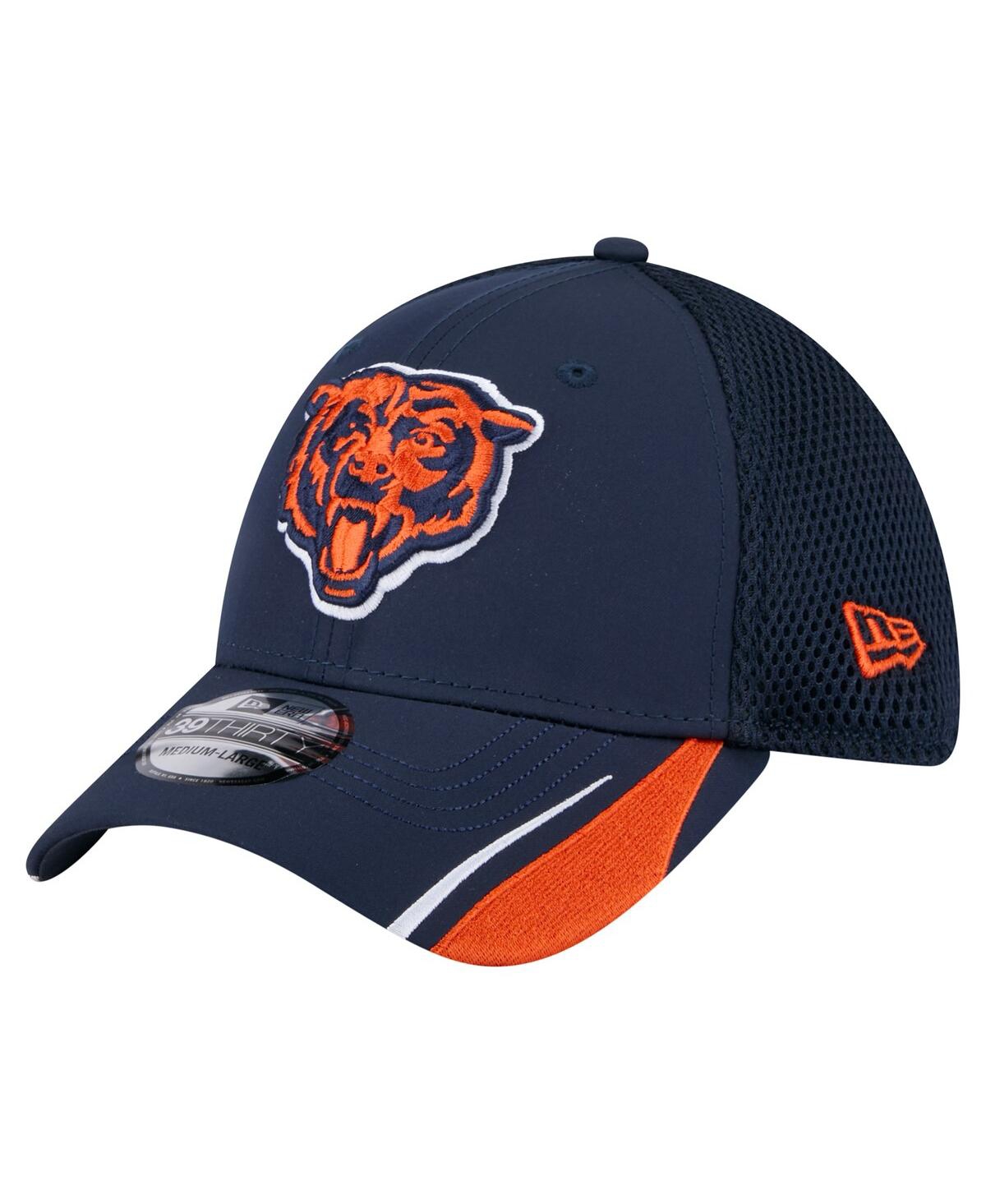 NEW ERA MEN'S NAVY CHICAGO BEARS GAME DAY LINEAR 39THIRTY FLEX HAT