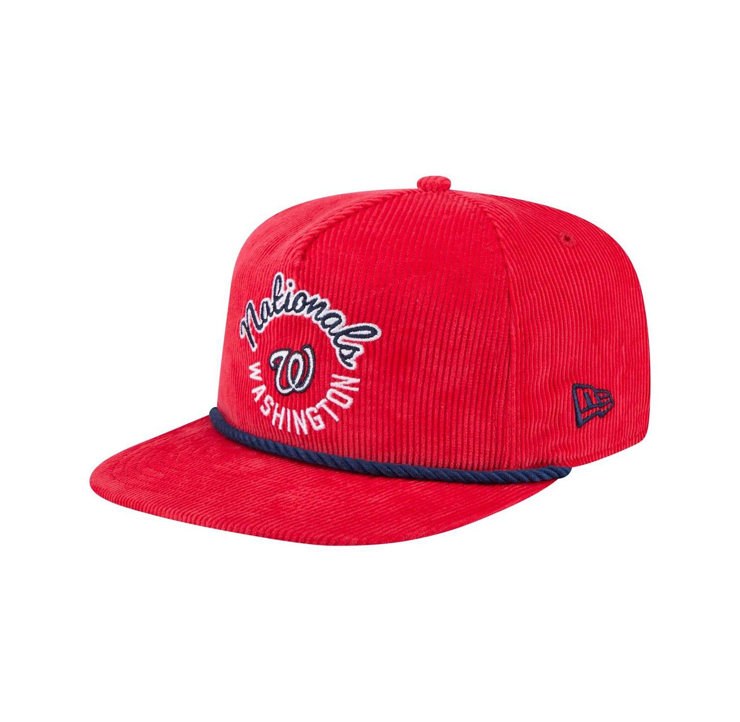 Men's Red Washington Nationals Full Circle Corduroy Golfer Adjustable Hat